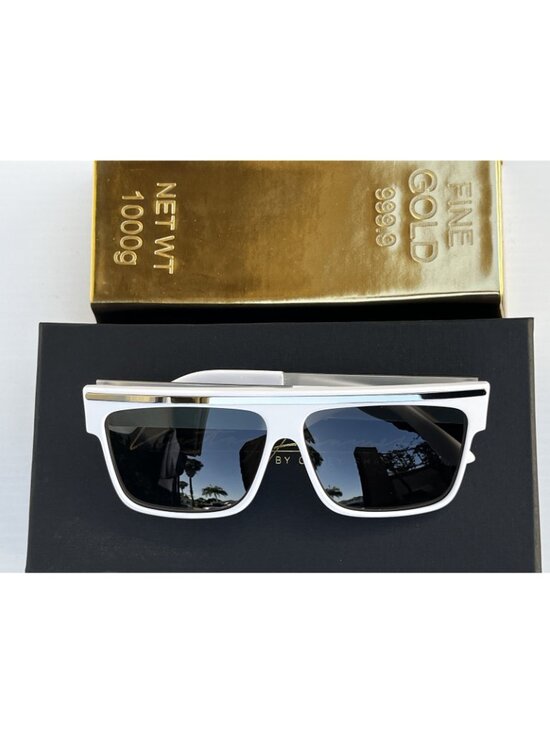 Love Hate LH01WSV15 VintagWhite Silver Shield Sunglasses Corey Shapiro OS w/Case main image 4